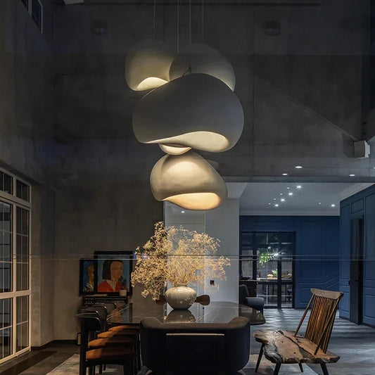New Nordic Wabi sabi Style Led E27 Chandelier Lustre Dining Room Minimalism Lamp Home Decor Light Bar Loft Pendant Lamp Fixtures