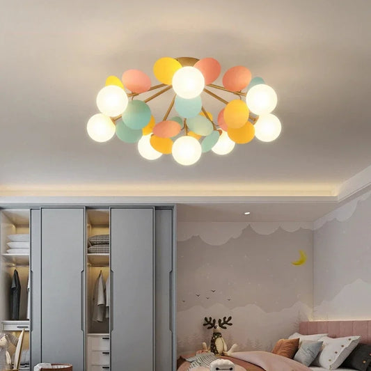 2024 Modern Ceiling Chandelier Frost Glass Children's Room Living Bedroom Home Decor Indoor Lightings