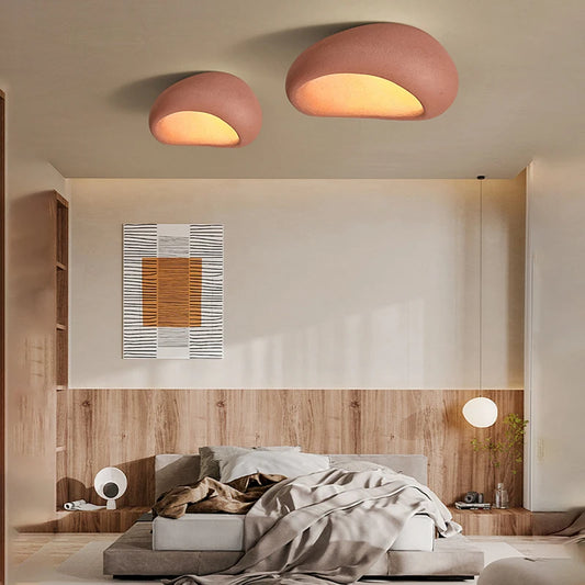 Nordic Minimalist Wabi Sabi Cream Wind Led Ceiling Lamps Chandelier Lustre Living Dining Room Home Decor Bedroom Lights Fixture
